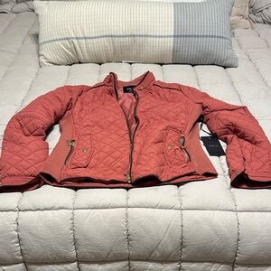 Active USA Women's Quilted Bomber Jacket in Rust